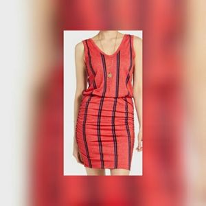 Sundry scrunch redstripe dress
